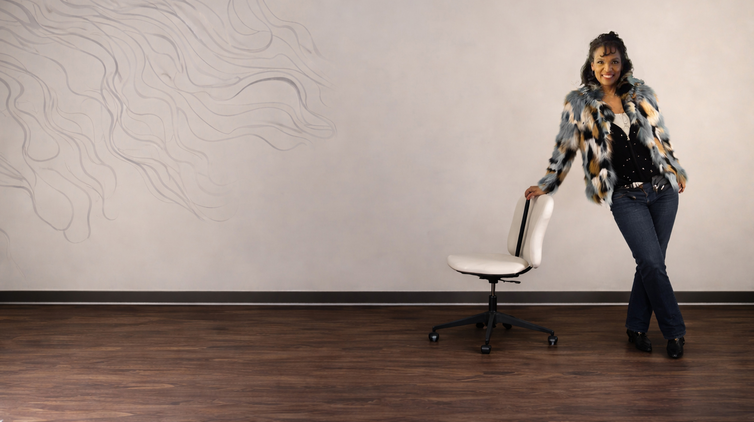 Runda Harris standing in studio setting